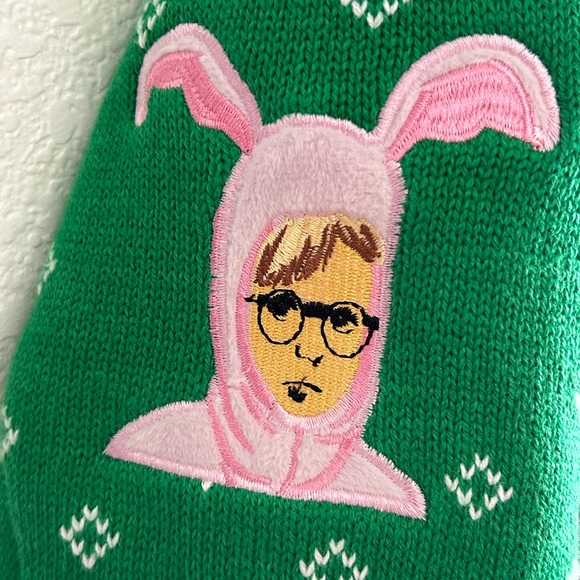 SPENCER’S Workshop A Christmas Story Light Up Wreath Christmas UGLY Sweater Sz M - Picture 5 of 10